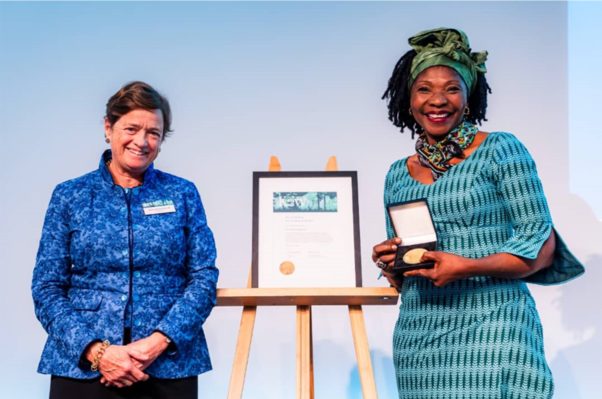 Dr. Ndjebet during the award reception ceremony